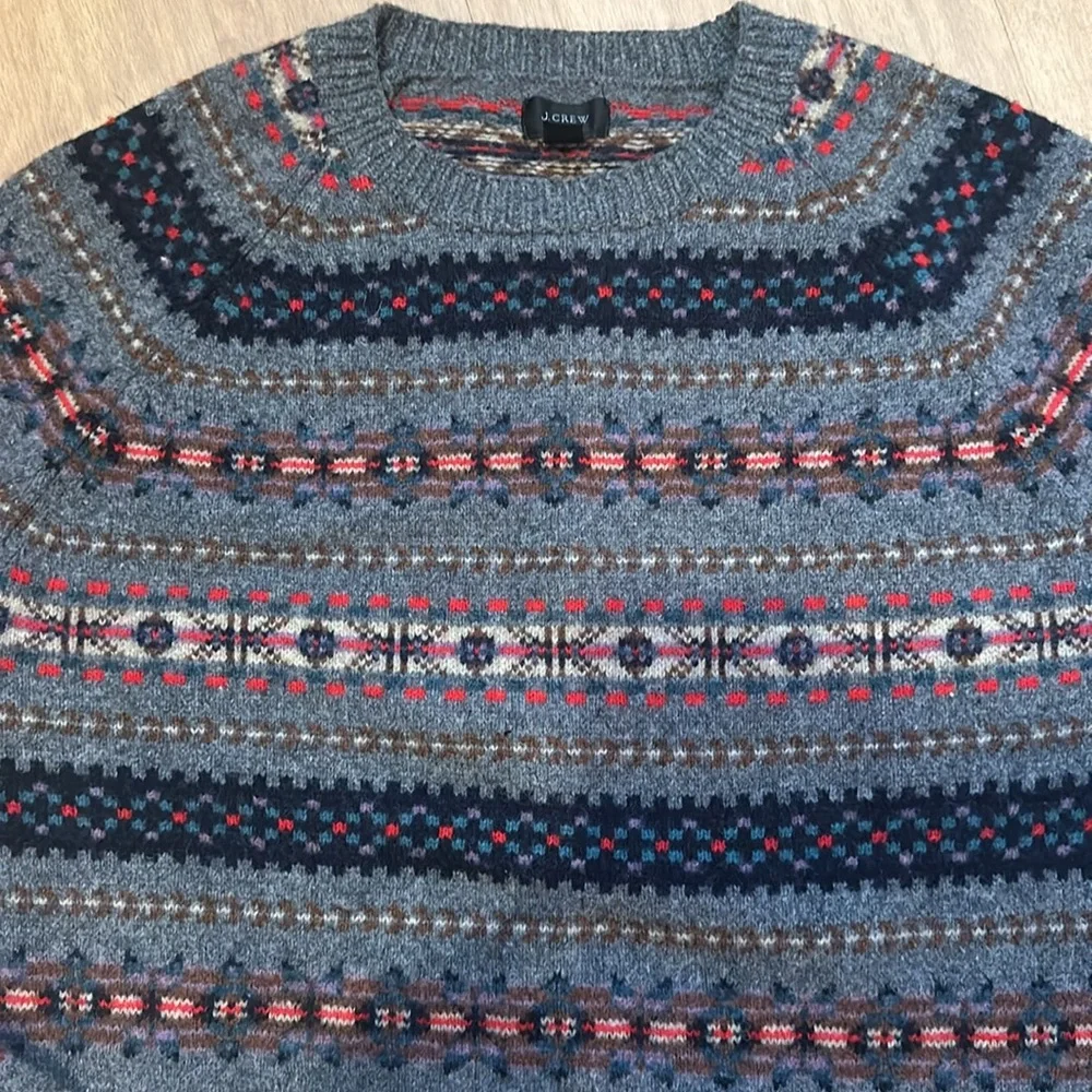 J. Crew Fair Isle Lambs Wool Sweater
